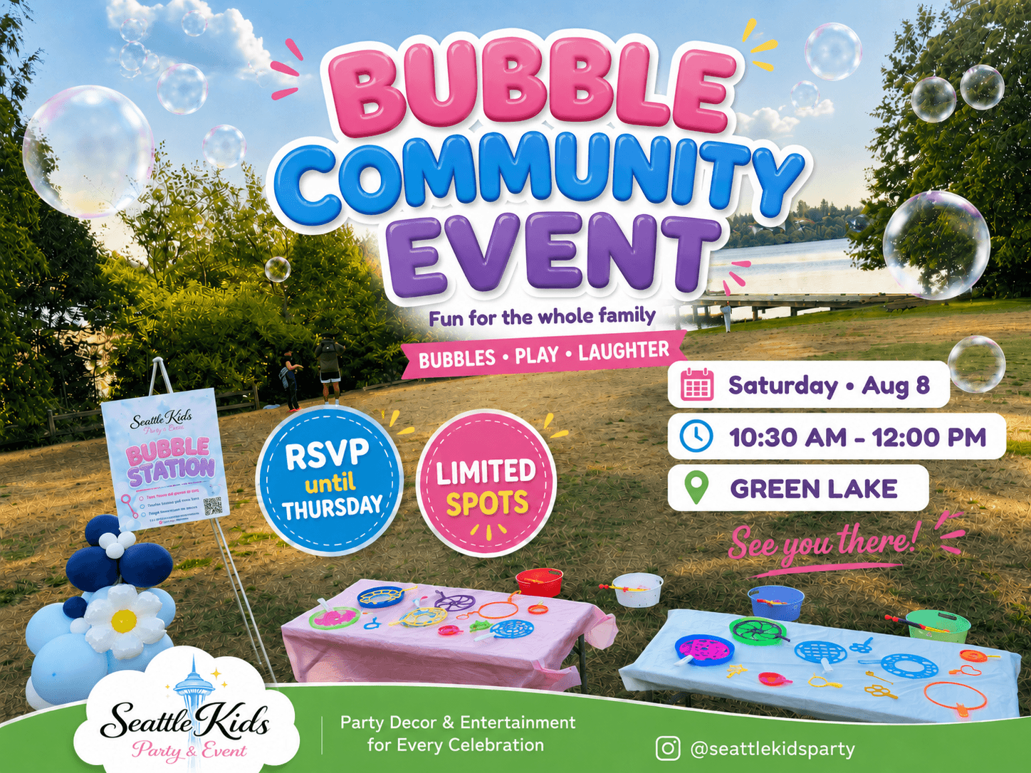 Bubble Station Community Fun at Green Lake