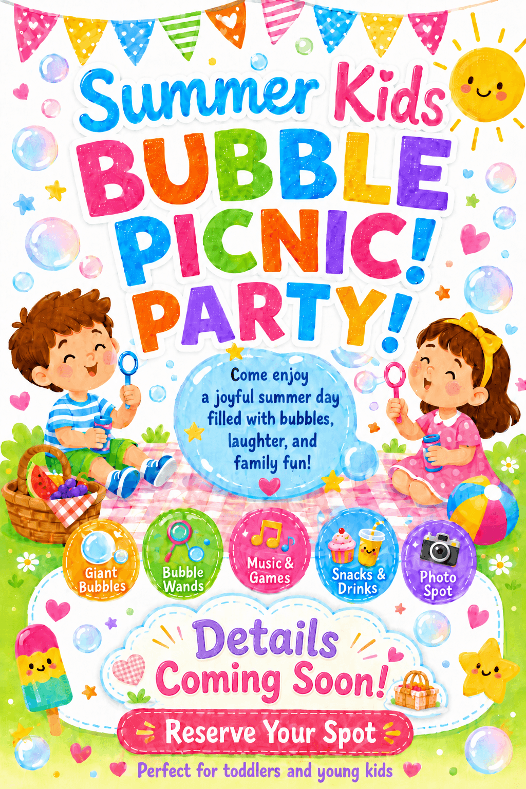 Summer Kids Bubble Picnic
